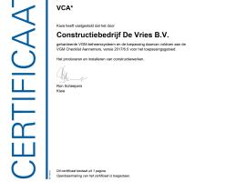 Certificering ISO en VCA
