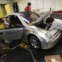 Recent gerealiseerd project: frame ten behoeve van voertuig, i.s.m. TU/ Ecomotive. Studentenauto 
